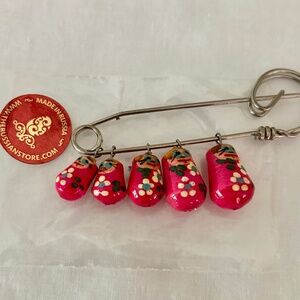 Vintage Russian Sisters Doll Pin